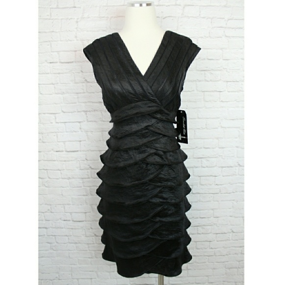 Scarlett Nite Dresses & Skirts - Scarlet Nite black Illusion Shutter Pleated Dress